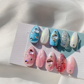 MunNail Wave Heart Nail  - Short Oval / MunNail 물결하트네일  - 숏오벌