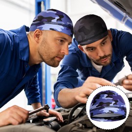 Tarpop 10 Pcs Men Skull Caps Cooling Welding Hard Helmet Liner Cycling Skull Caps Wicking Beanie Do Rag Head Wrap for Men(Novelty Style) Multicolor