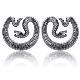 LADEMAYH 2Pcs Cool Bat Ear Plugs Gauges for Ears, Size 0g - 1 inch Ear Tunnels Gauge Earrings, Hypoallergenic Stainless Steel Ear Stretching Ears Gauges Body Jewelry, 08mm=0g, Metal,Stainless Steel,