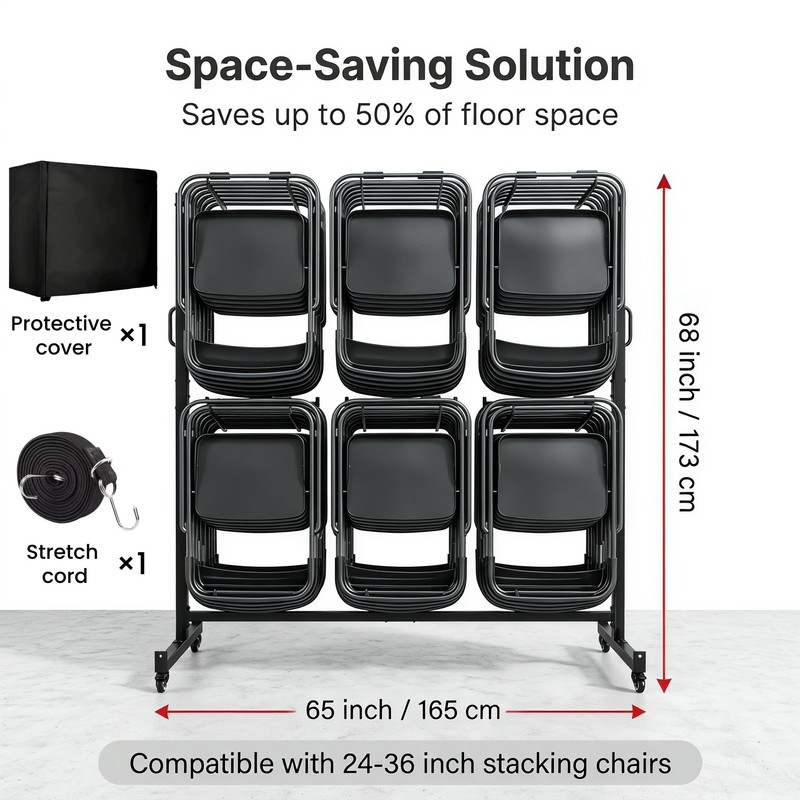 Heavy Duty Folding Chair Cart & Table Cart with Locking