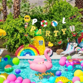 Summer Pool Party Banner, Beach Party Decorations