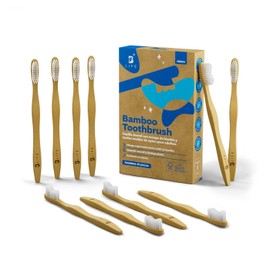 B Life Cepillos De Dientes De Bambú | Kit Con 10 Piezas | Cerdas Medias | Cepillos Para Adultos.
