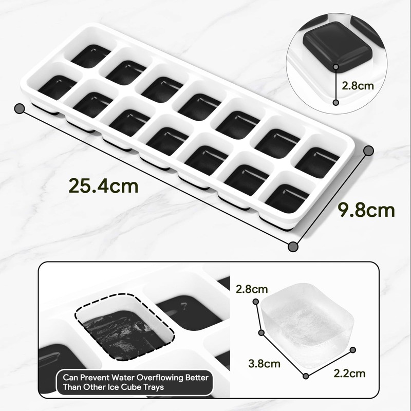 Ice Cube Trays 4 Pack, Airabc Silicone Ice Cube Trays