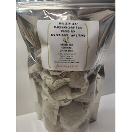 Mullein Leaf Marshmallow Root Blend Tea Bags - All Natural Wildcrafted (30)