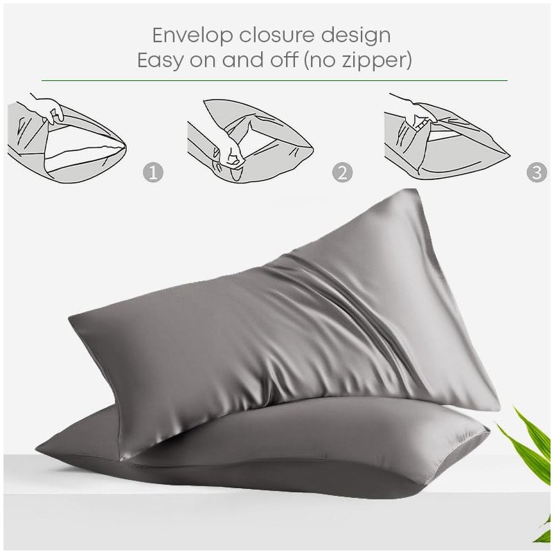LINENWALAS 100% Eucalyptus Silk Pillow Cases 2 Pack - Pillowcase