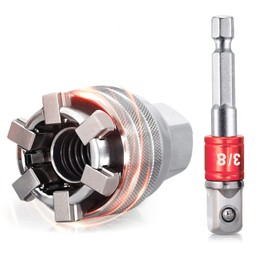 Kimlonton Universal Socket Wrench, Universal Socket Wrench, 0.4 - 0.7 inch (10 - 19 mm) (6 mm) Hex Shaft Drill Adapter Extension Bar 0.3 inch (9.5 mm) (3/8 inch) Hex Bolt and Screw Removal Tool