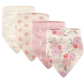 Hudson Baby Unisex Baby Cotton Bandana Bibs, Boho Flower, One Size