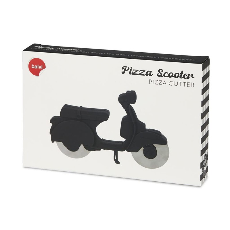 balvi Pizza Cutter Scooter Black Plastic/Stainless Steel