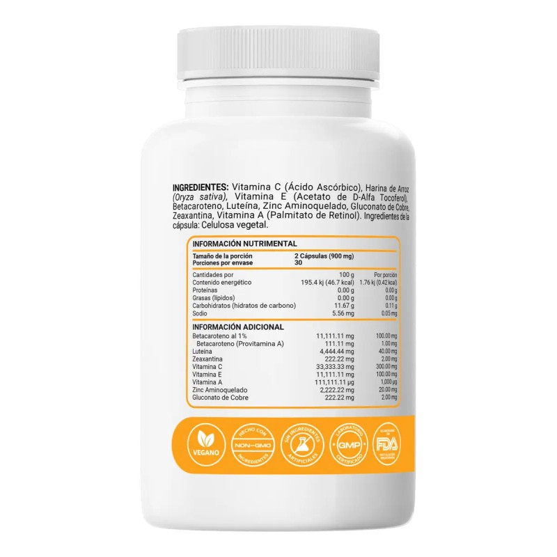 Restart Luteína 40mg Zeaxantina Complejo Carotenoides Máxima Concentración Betacaroteno Zinc