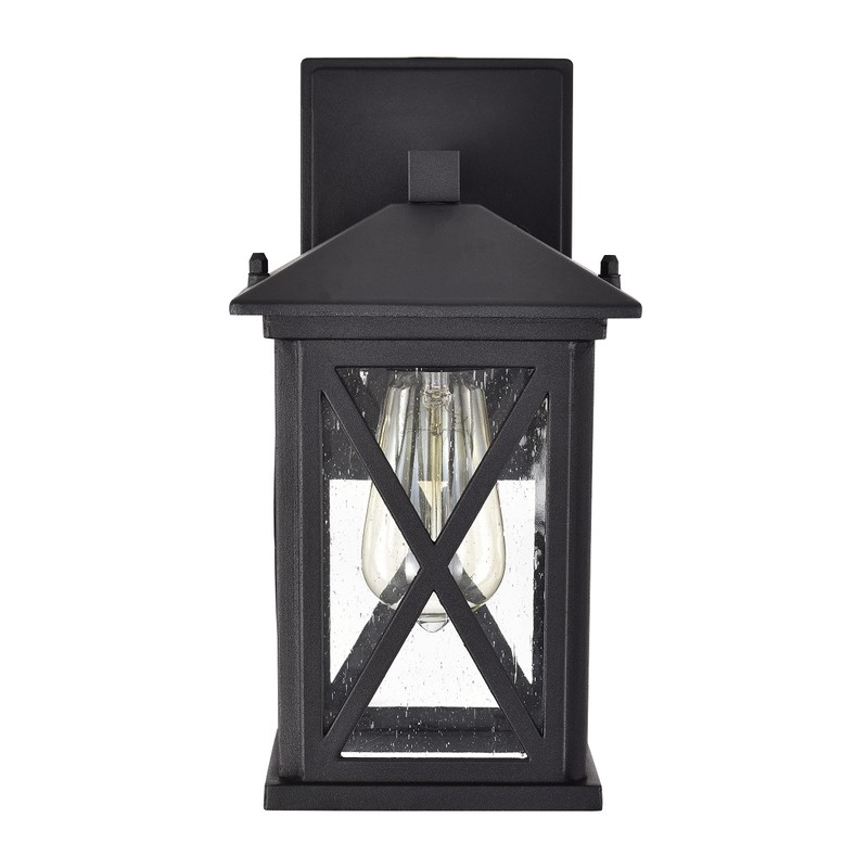 Chloe Lighting VINCENT Transitional 1 Light Textured Black Outdoor Wall