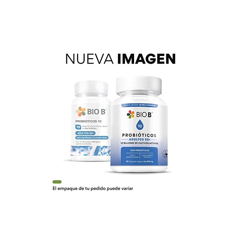 BIO B Probióticos Adultos 50 10 Billones UFC Prebióticos Inmune