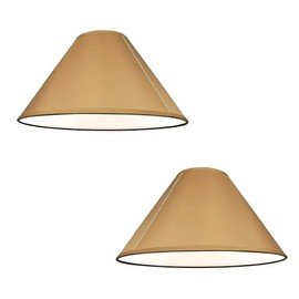 Pack of 2 - Empire Cotton Coolie Lamp Shades for Table Lamps and Pendant Ceiling Lights - 25cm Dia (2, Mocha)