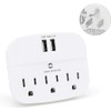 PEAKTREND 3-Outlet Surge Protector Multi Plug Outlet Extender with 2