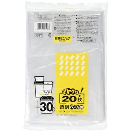Japan sanipakku u38t otokuna 30l Clear Indoor pe-ru Garbage Bags with Assorted Pack of 20 