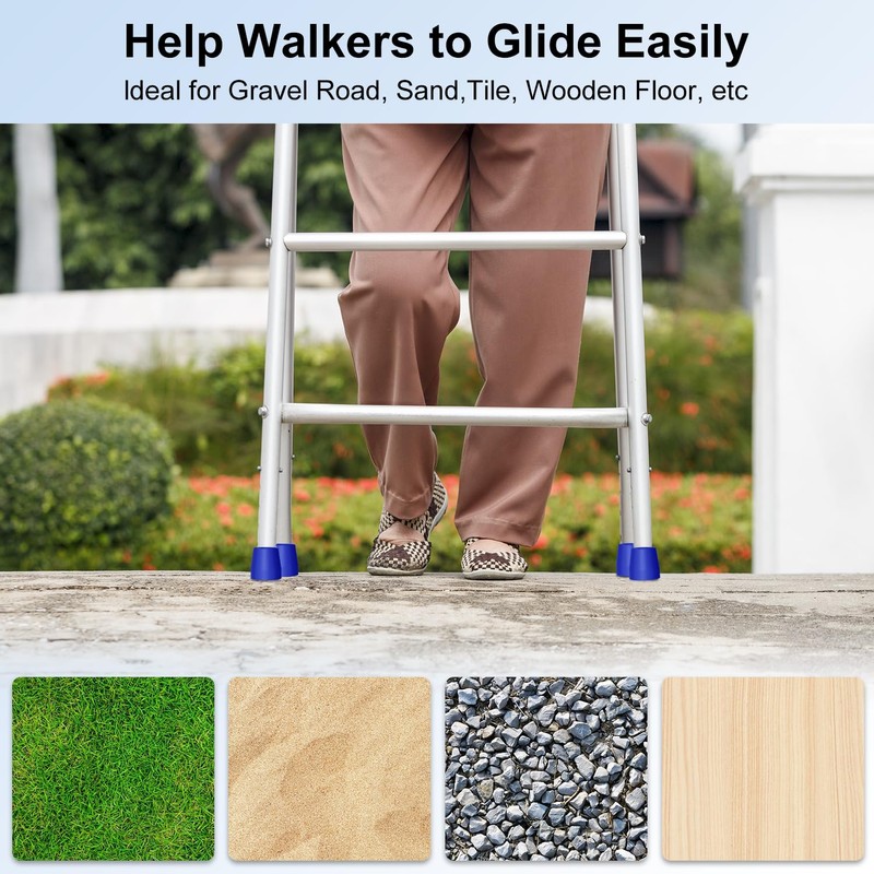supregear Rubber Feet 25 mm for Folding Walkers, Pack of