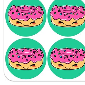 Cute Kawaii Cat Donut 1" Planner Calendar Scrapbooking Crafting Clear Stickers