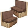 Leather Look RV Dinette Cushion Covers, Stretch Camper Cushion Slipcovers