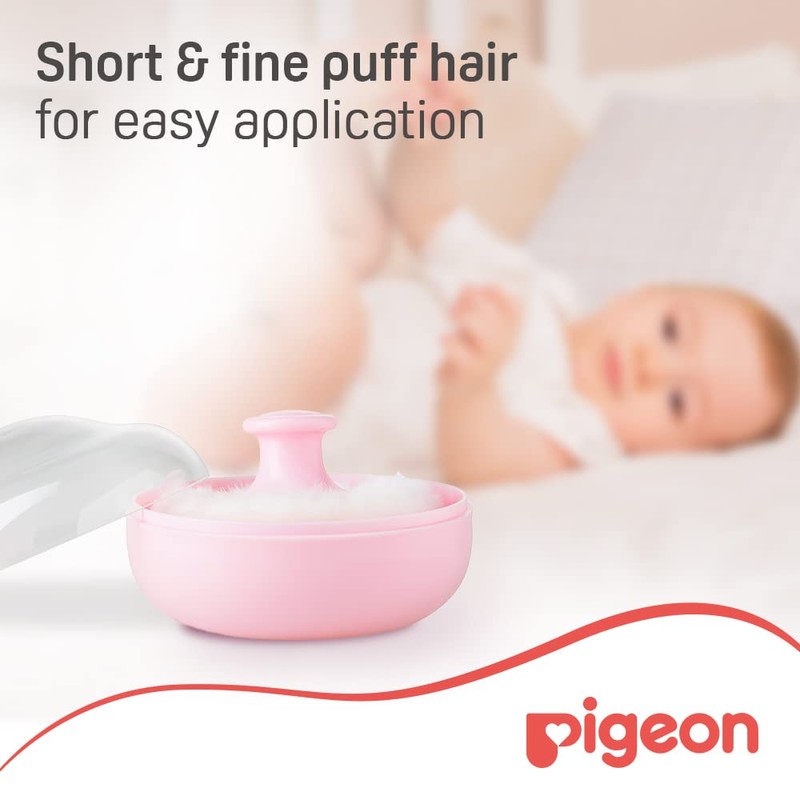 Pigeon Baby Powder Case with Puff, Pink