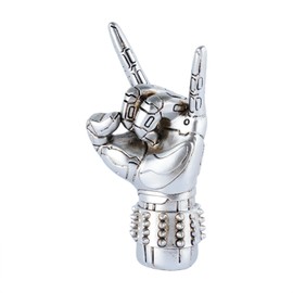 Brizoria Rock and Roll Decor Hand Sculpture Resin Statues Goth Room Decor Aesthetic Music Studio Decors for Bedroom Tabletop Desk Statue Shelf Art Sculptures Home Decors Mens Gift, Silver