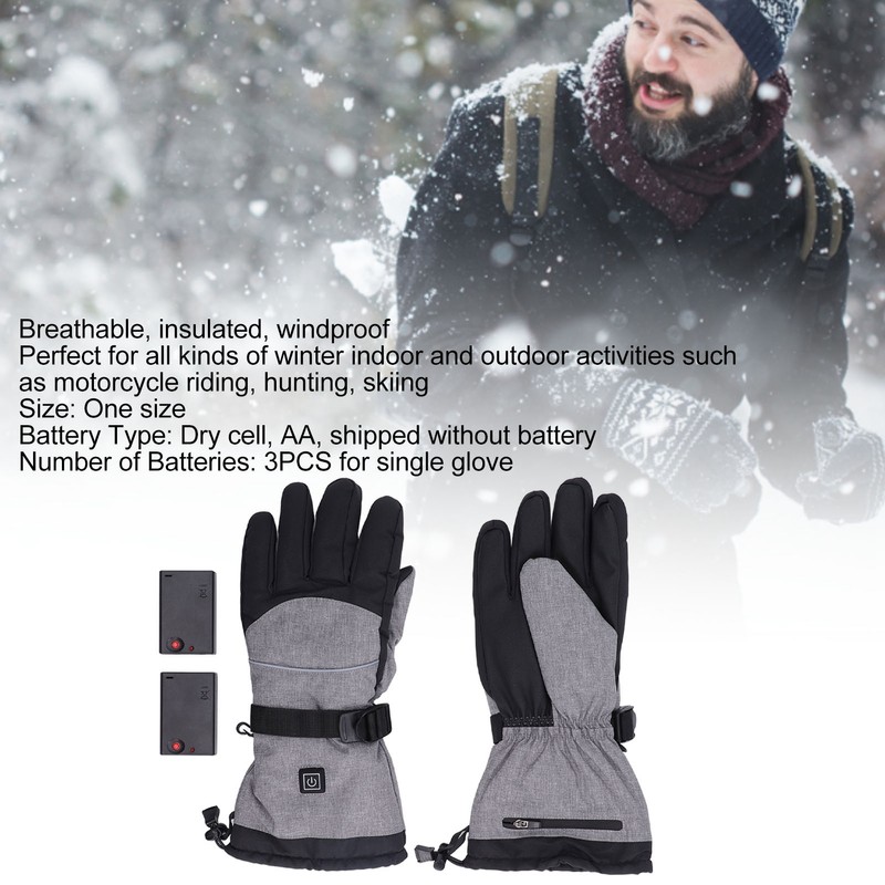 One Pair Electric Heated Gloves Smart Waterproof Unisex One Size