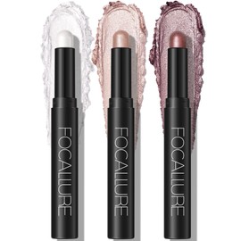 FOCALLURE 3 Pcs 2 in 1 Eyeshadow and Eyeliner Pen, Waterproof Eye Shadow Pencil, Hypoallergenic Eyeshadow, Highlighter Eye Liner, Multi-Dimensional eyes Look, FA38-11116-123