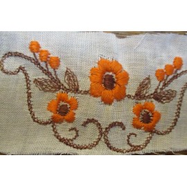 Unbranded 3 Vintage 1960's Iron on Embroided orange boquet   appliques  for vintage jeans