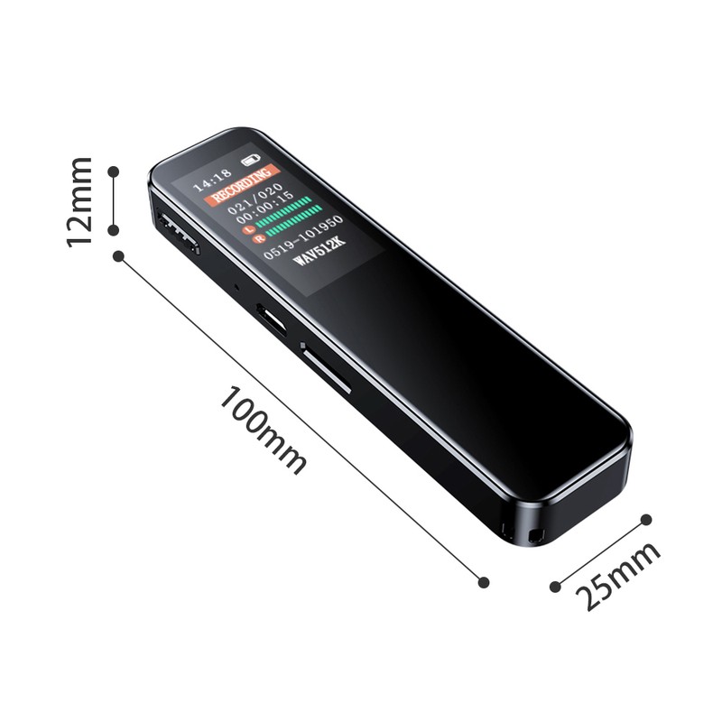 64GB Digital Voice Recorder Noise Reduction Record with Playback MP3