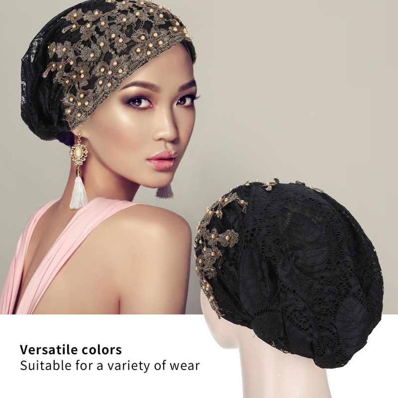 Slouchy Bonnet Casual Fashion Beaded Lace Breathable Loose Lazy Chemical
