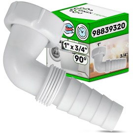 Dishwasher and Washing Machine Drain Adaptor 90° 1 Inch x 3/4 Inch with Original Code 98839320 Complete with Sealing Rings ONIX TECH