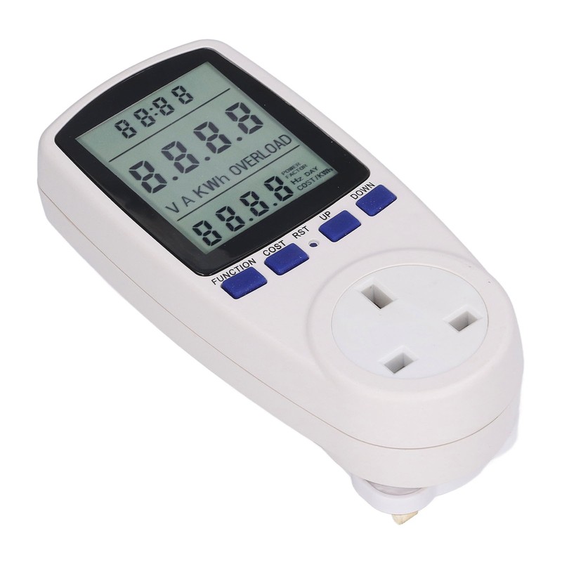 Power Meter Plug with Battery LCD 7 Display Modes Electricity