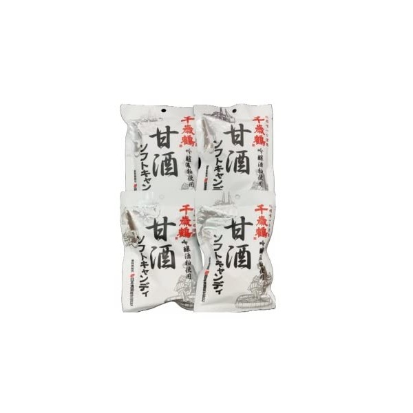 Romance Confectionery Sweet Sake Soft Candy Set of 4 Bags (3.4 oz (96 g) x 4), Made with Chitose Tsuru Ginjo Sake Lees