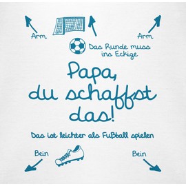 Baby Body Mädchen - Strampler & - Papa du schaffst das Fußball Junge - 3/6 Monate - Weiß - geschenk zur geburt vater sachen für neugeborene mit sprüchen papas babybodys babykleidung lustig