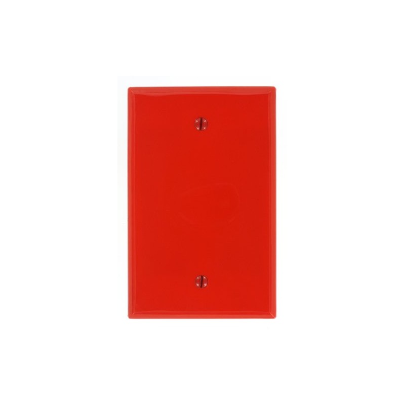Leviton 1-Gang Blank Wallplate, Midway Size, PJ13-R, Red