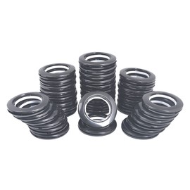 42 Pack Curtain Grommets Inner Diameter 1-9/16"(40mm) Plastic Large Curtain Eyelet Rings Nanoscale Low Noise Large Grommet Installation Kit for Fabric (Black)