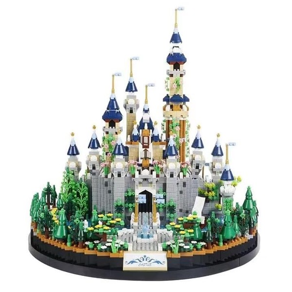 DOLBLOCK Magic Princess Blue Castle Micro Building Blocks Set for