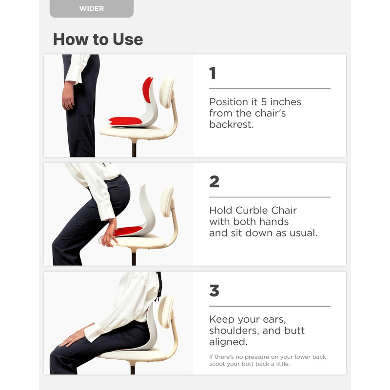 curble Wider(Standard Wide) 2PACK – Ergonomic Lower Back Chair Support,