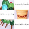 Kelendle Ceramic Cactus Measuring Spoons with Holder Set of 5