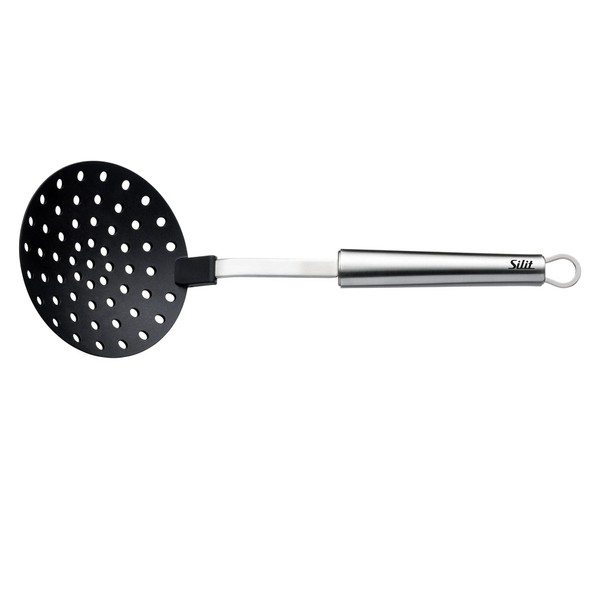 Silit Classic Line Slotted Spoon 33 cm, Stainless Steel, Plastic Spoon, Stainless Steel, Heat Resistant, Ideal for Coated Pots, Dishwasher Safe