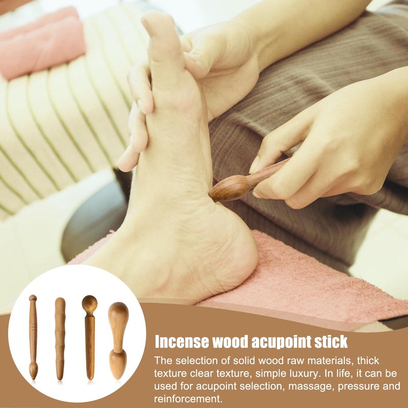 4 Pieces Trigger Point Massager, Massage Roller Stick Massage Wooden