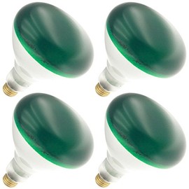 Industrial Performance 150BR/G 120V, 150 Watt, BR40, Medium Screw (E26) Base, Green Flood Light Bulb (4 Bulbs)