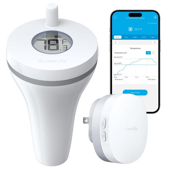 GoveeLife Wireless Pool Thermometer with App Read, WiFi Digital Pool