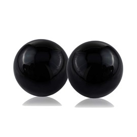 Modern Day Accents 4394T Bola Negra Black Sphere, Aluminum, Filler, Orbs Decorative Balls, Tabletop Modern Decor, Decorative Balls for Centerpiece Bowls, Home Office, Decor, 3-inch Set of 2 Balls