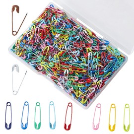 DGTANGYIN 200PCS Safety Pins for Clothes 19mm Multicolored Safety Pins with Clear Storage Box - Premium Metal, Rust-Resistant, Ideal for Sewing, Crafting, and Organizing