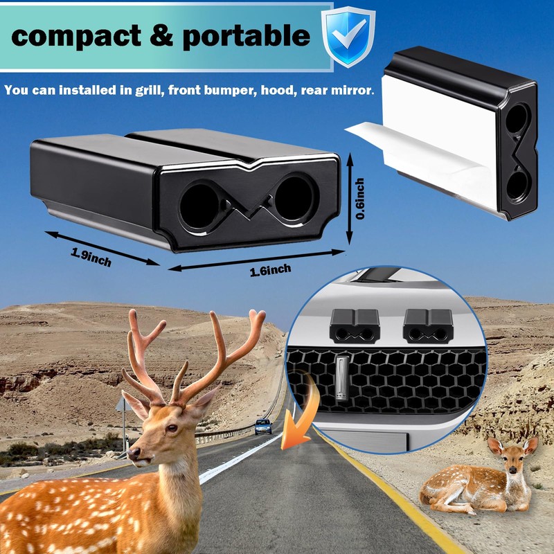 Deer Whistles for Car - Deer Horn for Vehicles, Trunks,