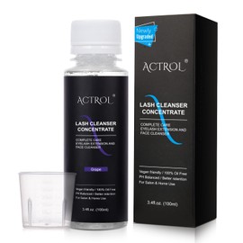 ACTROL Eyelash Cleanser Concentrate 100ml Professional Lash Shampoo Foaming Cleanser Lash Wash Concentrate for Extensions Lashes with Salon Home Care-Makes 40 Bottles Grape