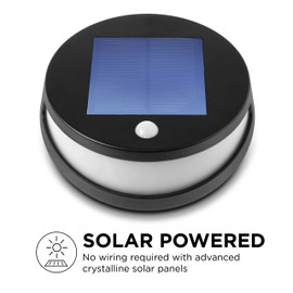 Home Zone Security Solar Down Light - Motion Sensor Wall Mount 3000K Solar Light, No Wiring Required (1-Pack)