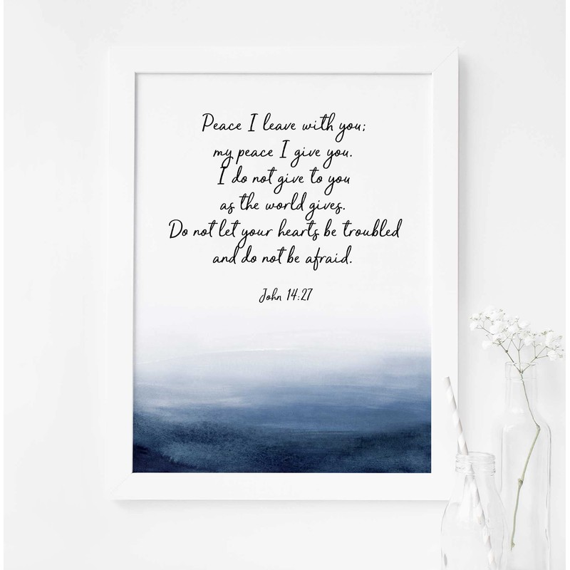 Crafty Cow Design John 14 27 Bible Verse Print, Peace