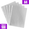 A4 Clear Punched Pockets Pack of 100 for Ring Binders