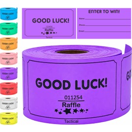 Tacticai 250 Raffle Tickets, Purple (8 Color Selection), Raffle Cards, Entry Form with Name, Phone & Email for Events, Fundraiser & Prizes