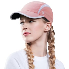 GADIEMKENSD Women's Foldable Light Cap Quick Dry Ultra-Thin Unstructured Tech Running Hat Reflective UPF 50+ Baseball Caps Cooling Ponytail Hats Fitted for Beach Tennis Travel Hiking Golf Pink